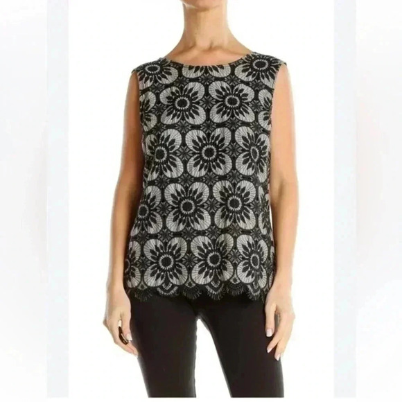 Banana Republic | Gray Black Embroidered Floral Print Bohemian Top Size S - Picture 1 of 10
